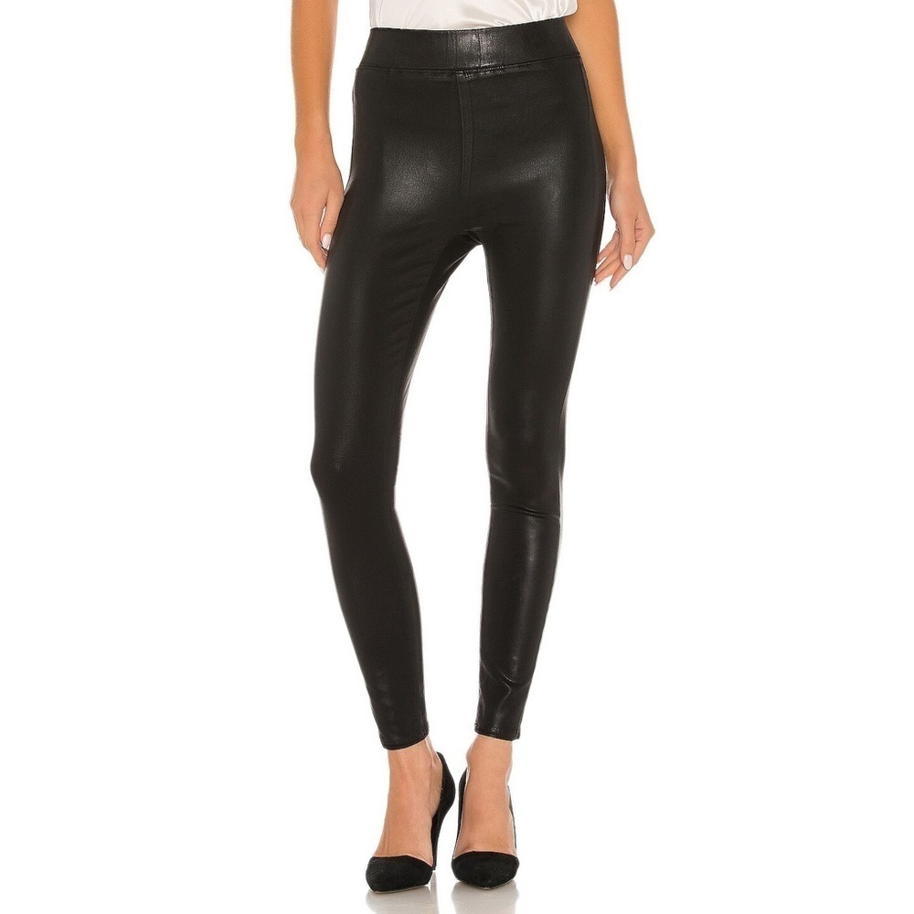 L'AGENCE Black Coated Rochelle High Rise Pull On Pants EUC Size XS 2443MCTC